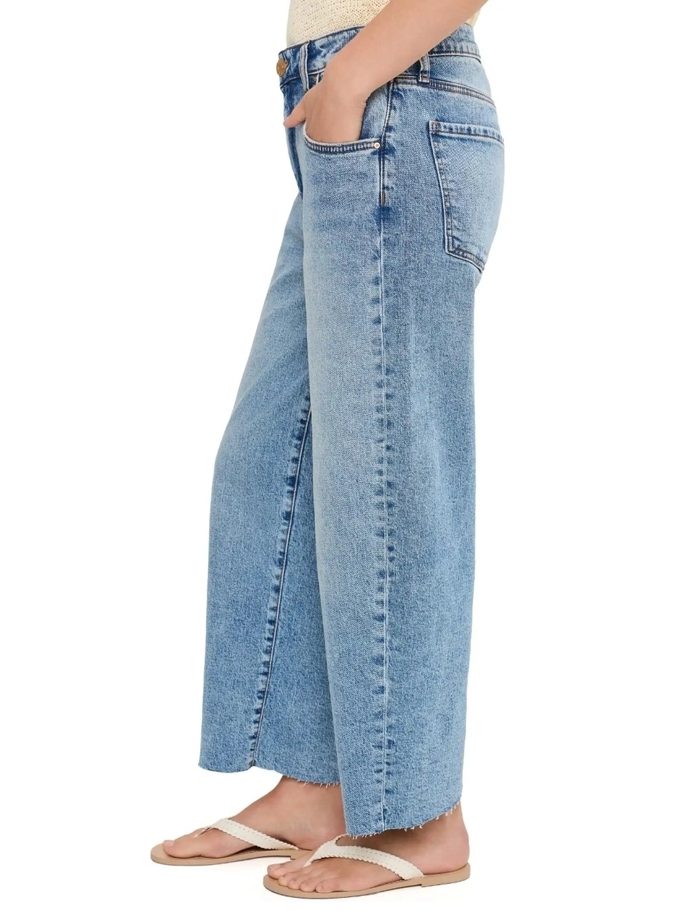 KUT from the Kloth Fab Ab Wide-Leg High Rise Light Wash Blue Jeans Size 12 - Picture 2 of 16